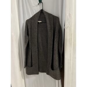 Mary Firenze Made In Italy Gray Open Cardigan Wool Alpaca Blend Sz M